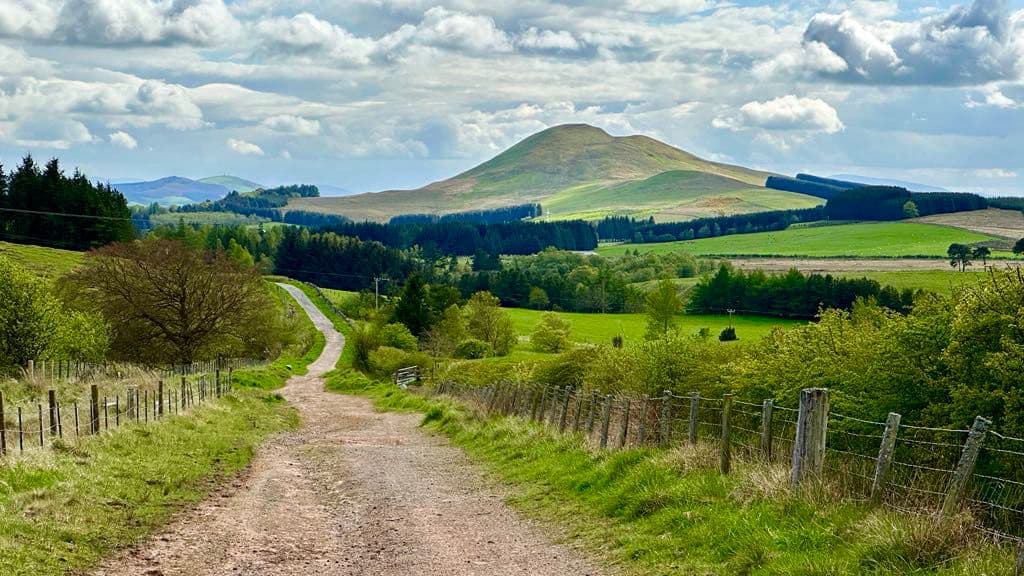 The path to Mendick Hill, a landmark above West Linton